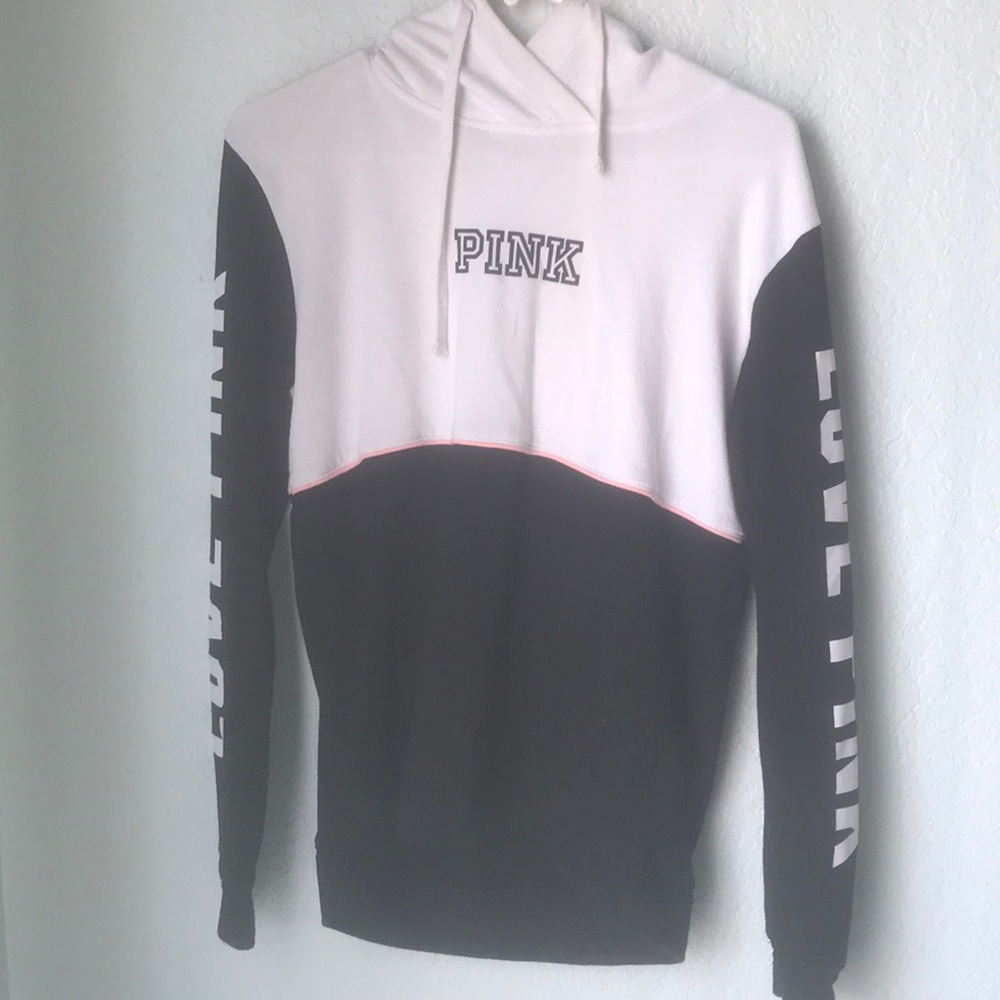 pink white/black hoodie